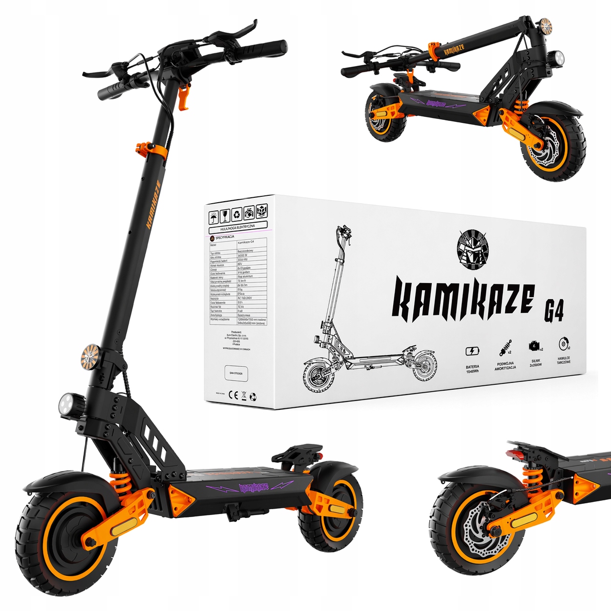 Nový pojazd elektryczny Kamikaze G4 skládací 2x1000 W, dojezd 80 Km 55 km/h