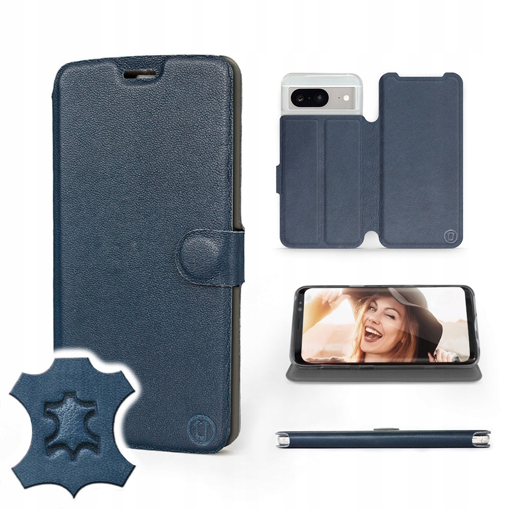 Etui Mobiwear do Google Pixel 8 Blue Leather