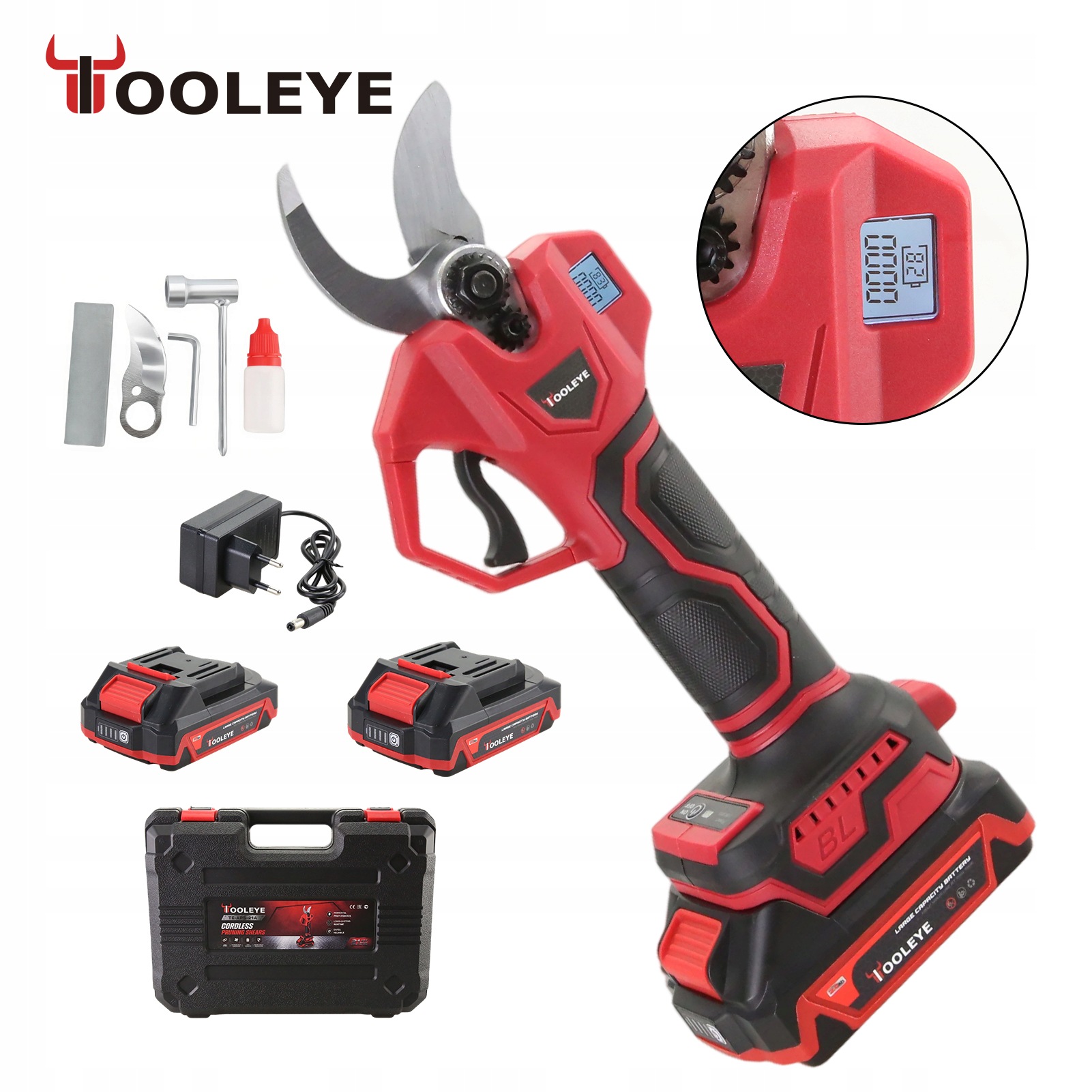 Zahradní nůžky Nůžky 21V 30mm 2x2Ah Sada Tooleye