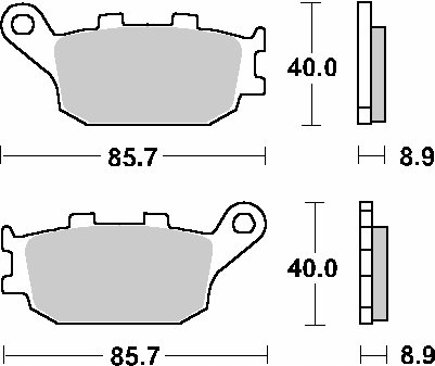 KLOCKI HAMULCOWE SBS YAMAHA FZ6 04-09 TYŁ Producent SBS