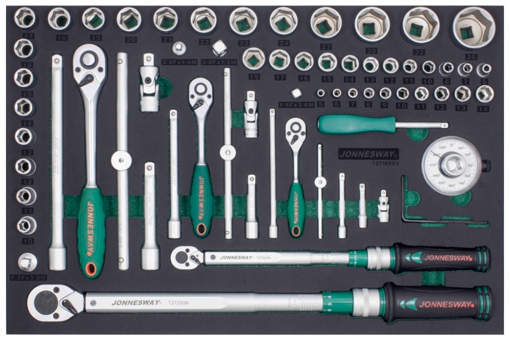 Sada dynamometrických kľúčov 10-200 Nm Jonnesway T27165SV