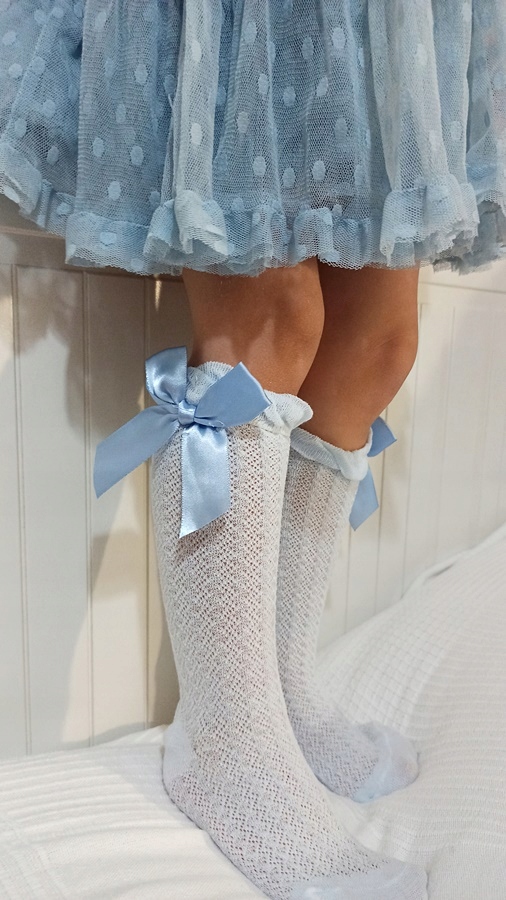 Podkolanówki skarpetki AŻUR NIEBIESKIE 92-98-104 Marka Inna marka