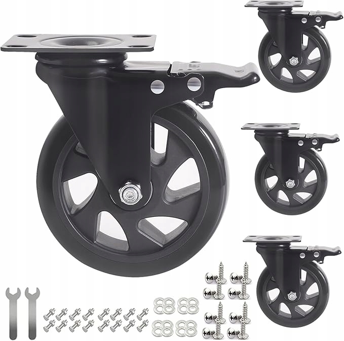 Otočná kolečka Rriuto 4 s brzdou, transportní kolečka 125 mm 800 kg