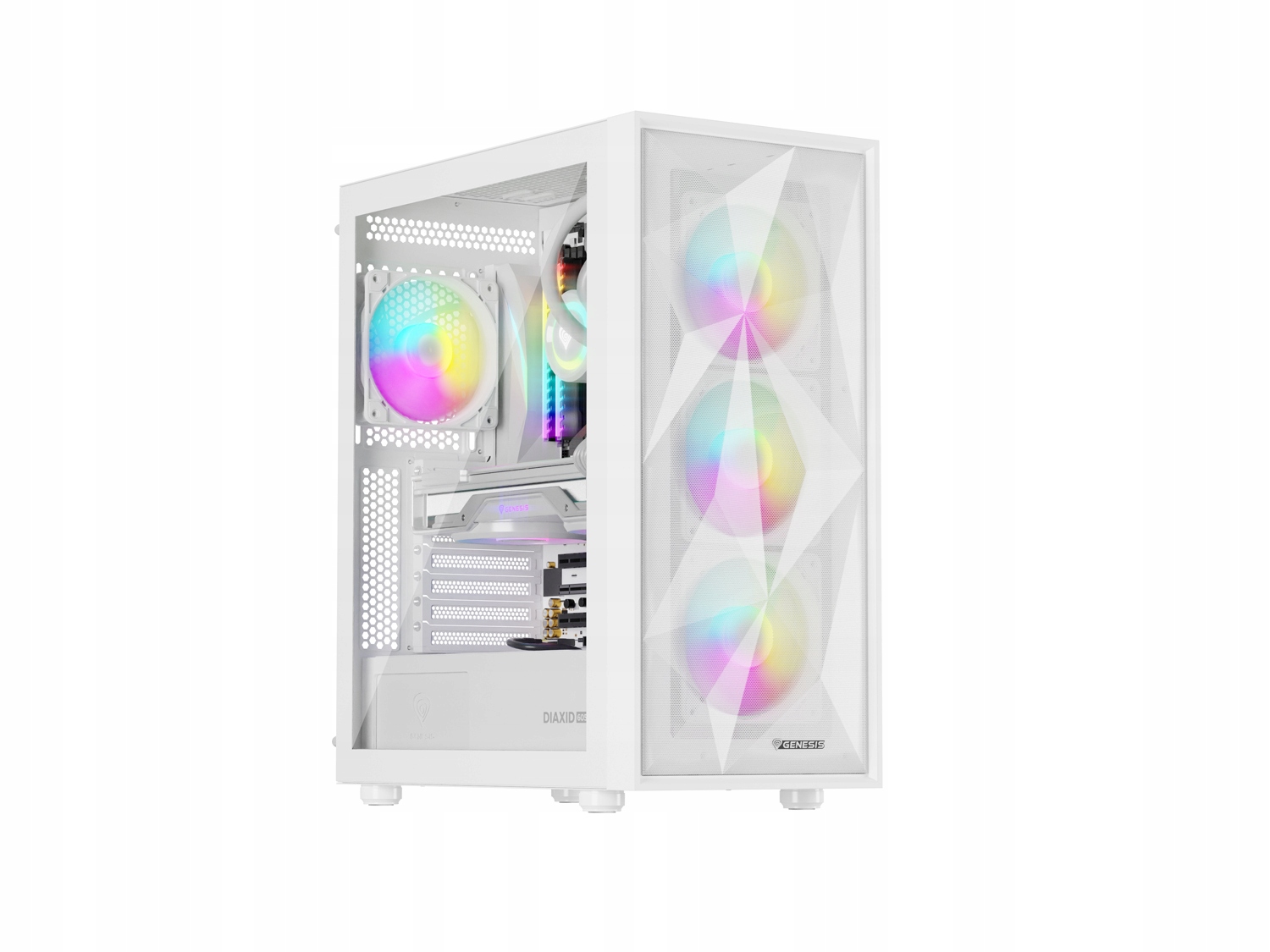 Počítačová skriňa Genesis Diaxid 605 Argb/ Midi Tower/ Transpar./ Biela…