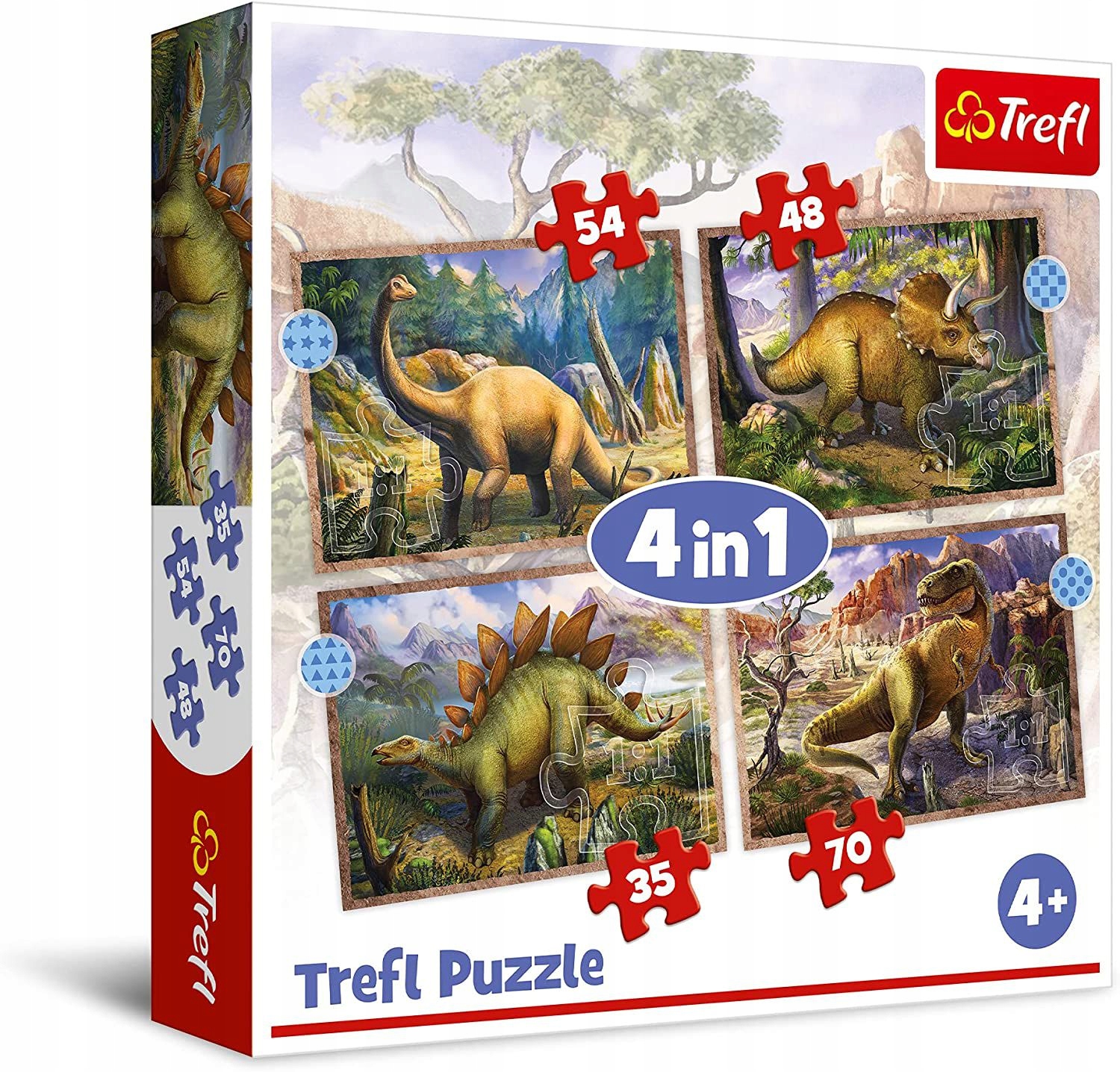 

Trefl 4W1 Ciekawe Dinozaury (34383) (puzzle)
