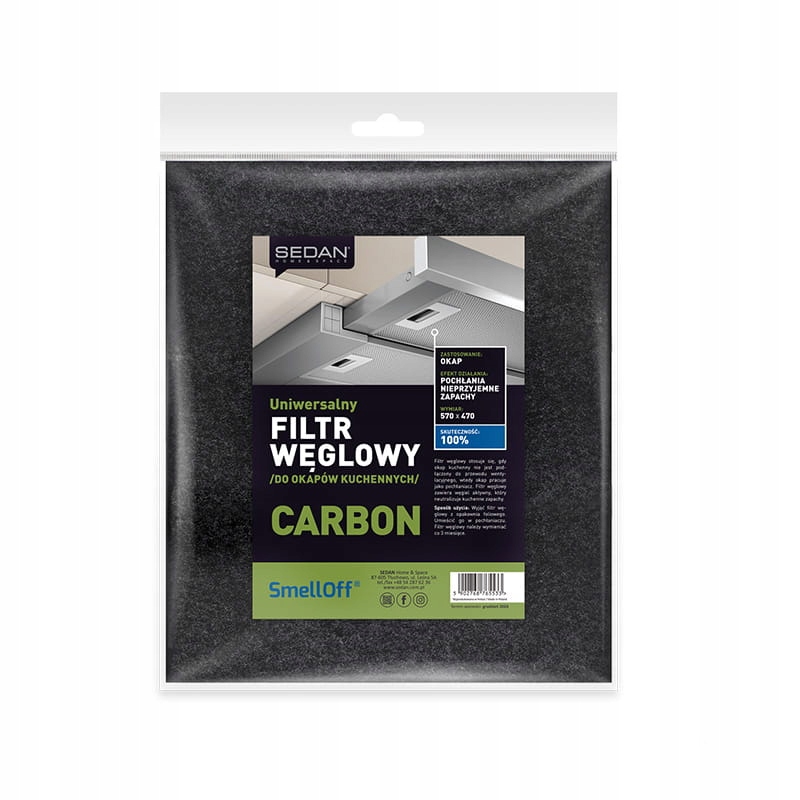 FILTR WĘGLOWY do OKAPU KUCHENNEGO - UNIWERSALNY EAN (GTIN) 5902768765533