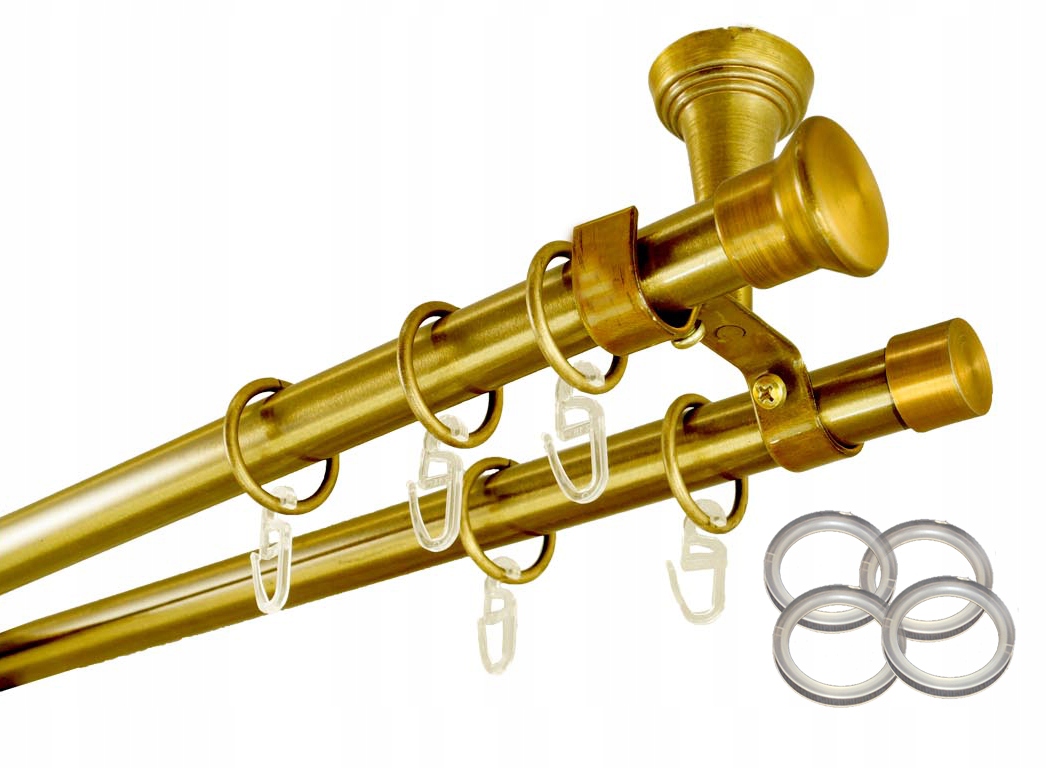 

Karnisz Metal Ciche Kółka Podwójny 19 / 3,8 m