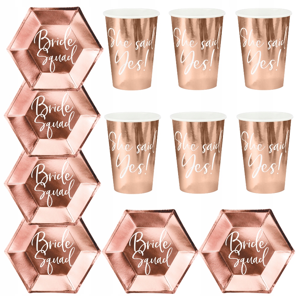 TALERZYKI KUBECZKI WIECZÓR PANIEŃSKI ROSE GOLD