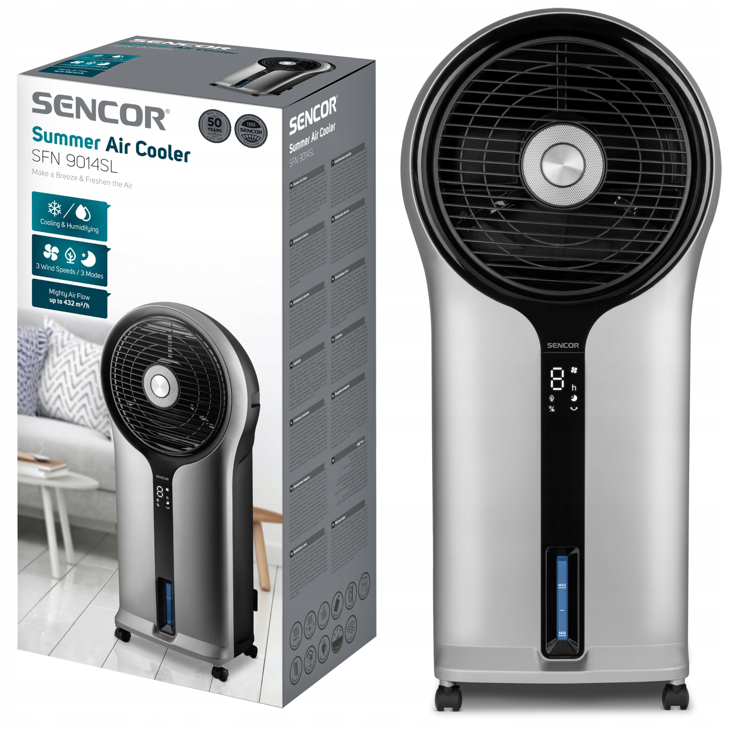 Klimator Schładzacz Powietrza Sencor Sfn 9011SL 110W 3 Tryby