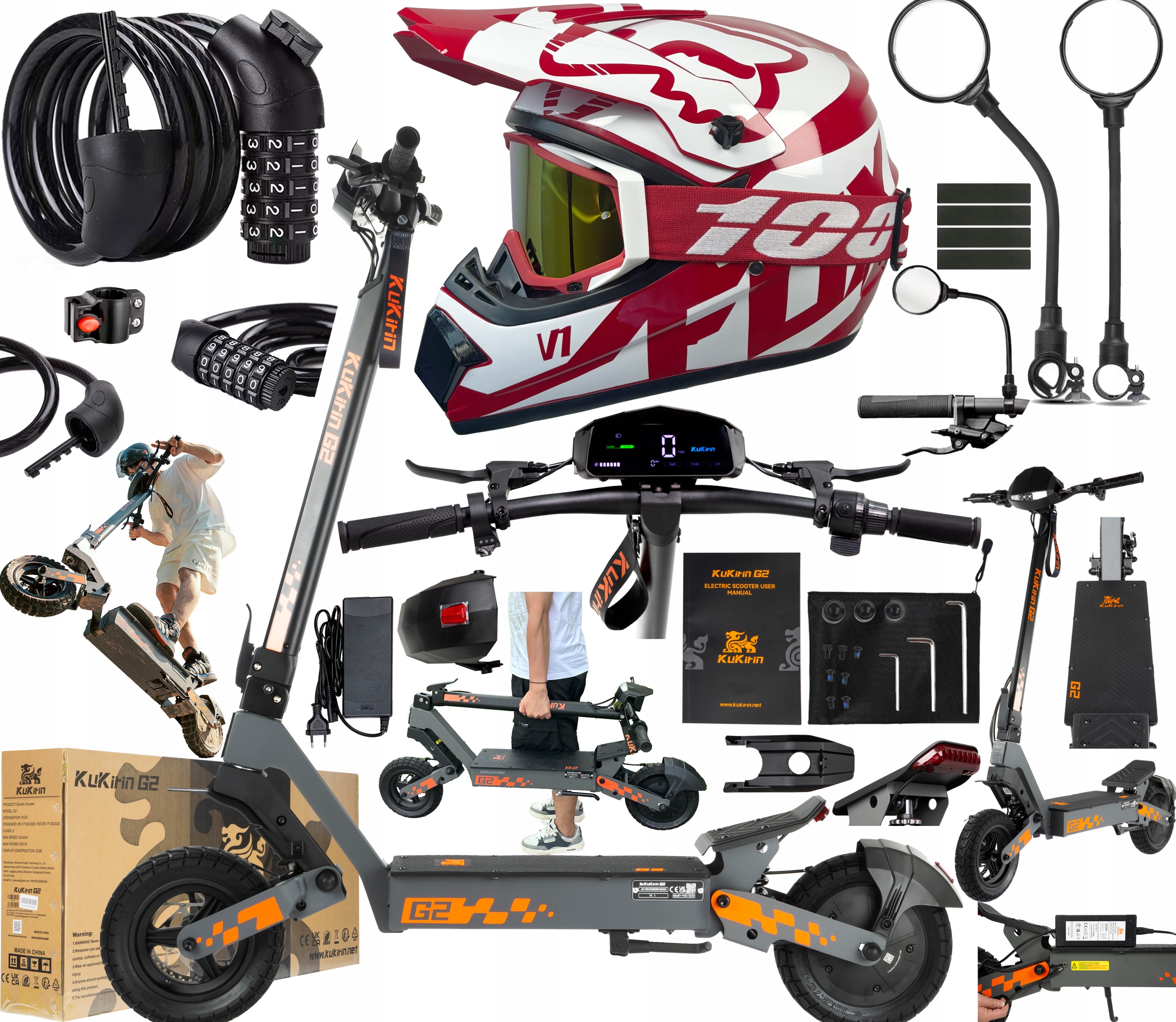 KuKirin G2 Elektrická vozidla 800W 48V 15Ah 45KM/H Meski/Dámské +Dárek