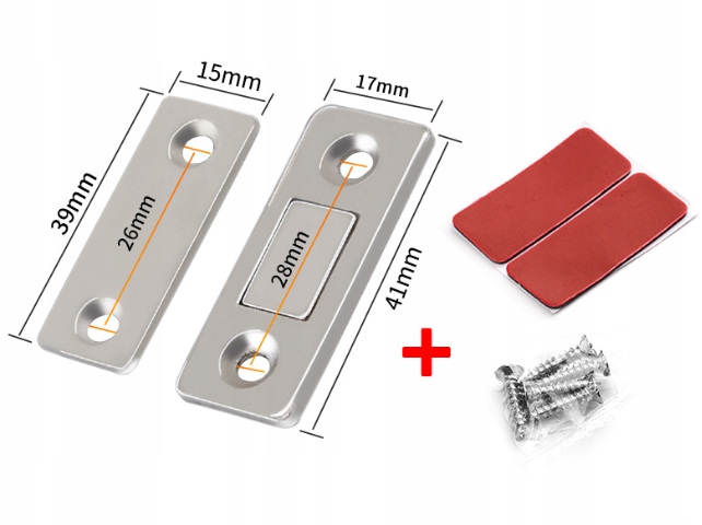 ZAMEK MAGNETYCZNY ZATRZASK MEBLOWY SREBNY Długość 4.1 mm