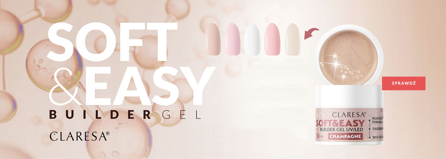 Claresa żel budujący gel do paznokci CHAMPAGNE 45g EAN (GTIN) 5903819815627