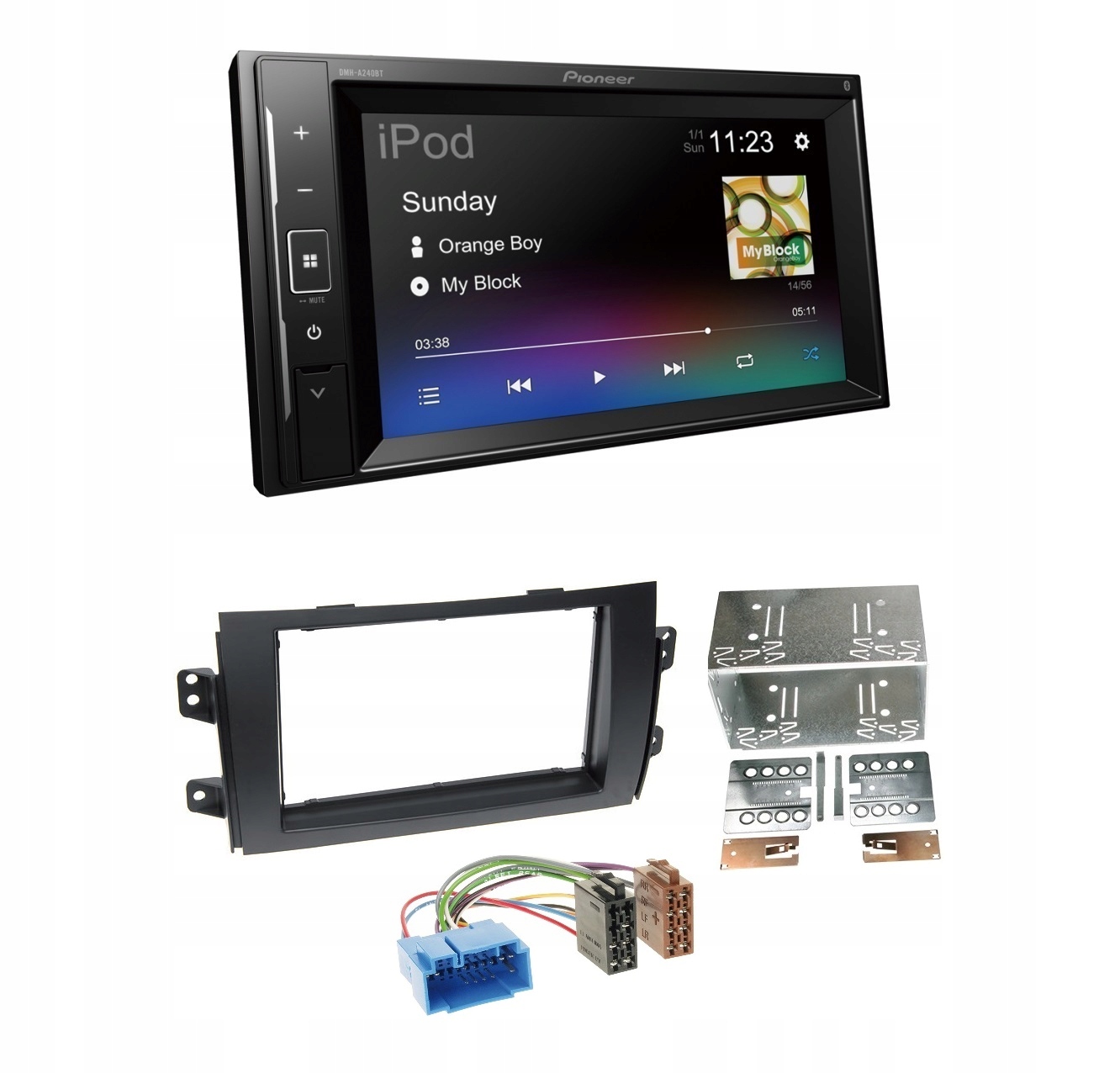 Autorádio Pioneer DMH-A240BT Bluetooth Mirroring Usb Fiat Sedici