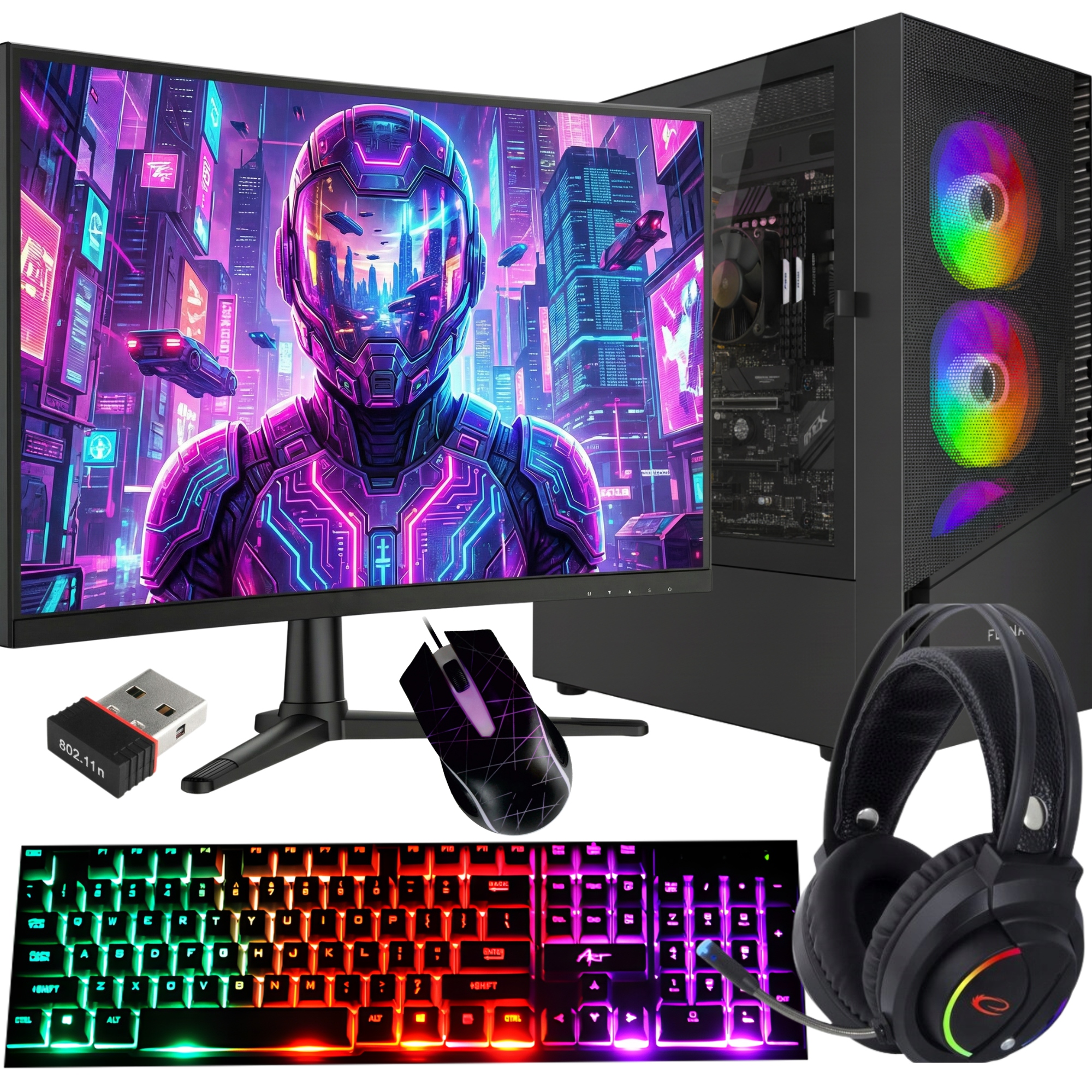 Herní Set Ryzen 5 32GB Ram 1TB Ssd WiFi Windows 11 Monitor 24" 165Hz