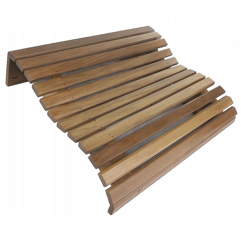 Profilovaná opěrka hlavy do sauny 4Living z tmavého dřeva