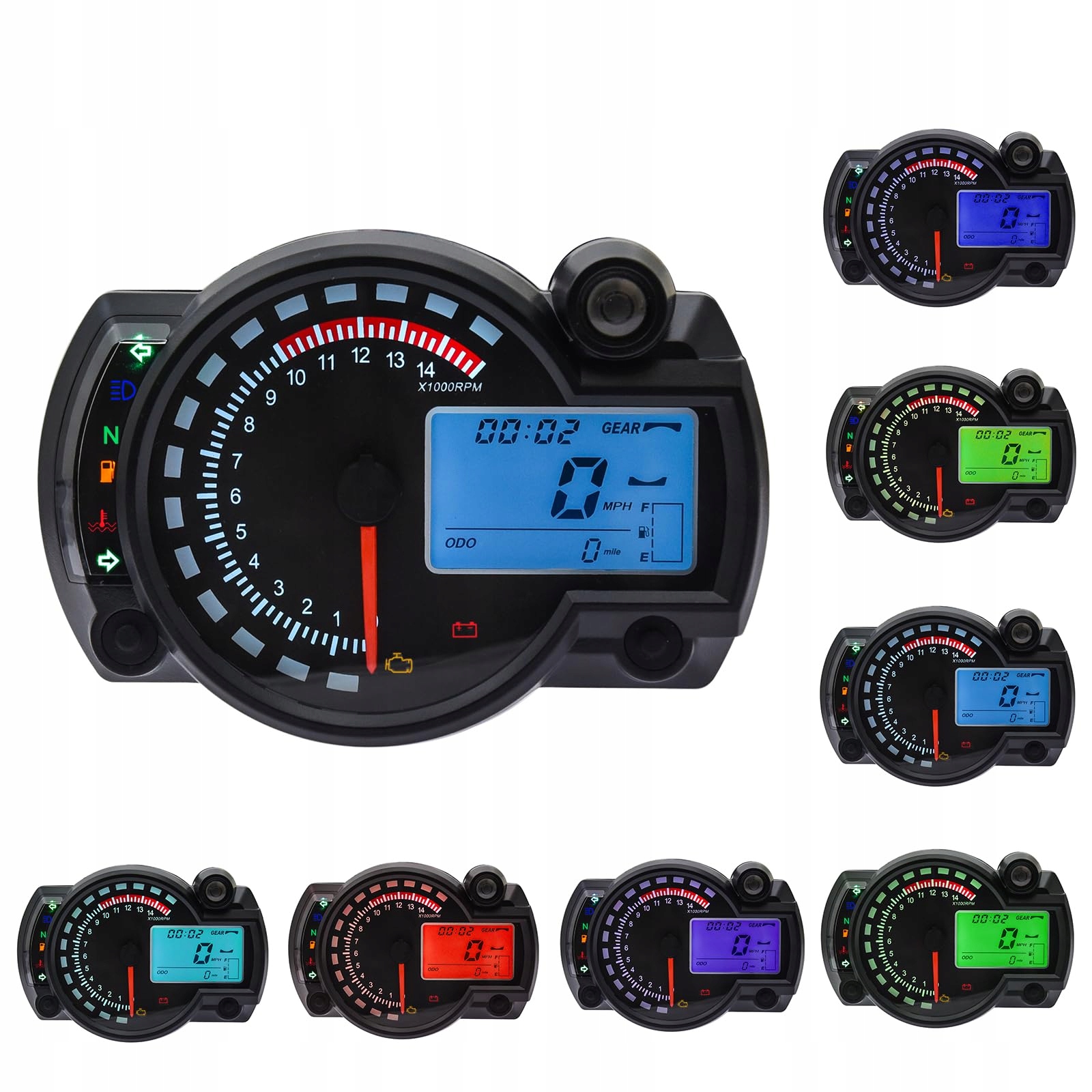 GELOO 15000RPM PRĘDKOŚCIOMIERZ MOTOCYKLOWY LCD