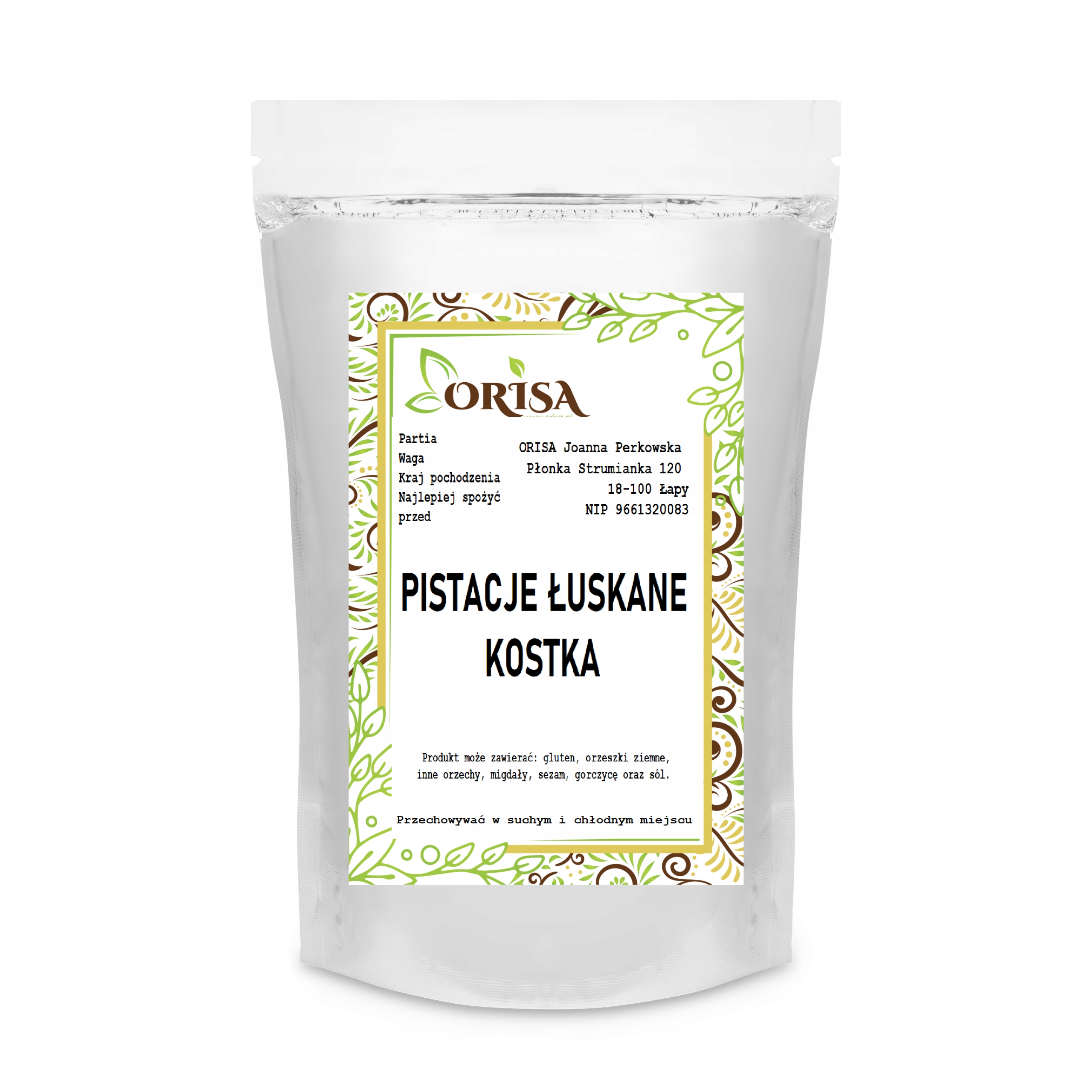 Pistacje Łuskane Orisa Kostka 1Kg Siekane Posypka W Kostce 1000g