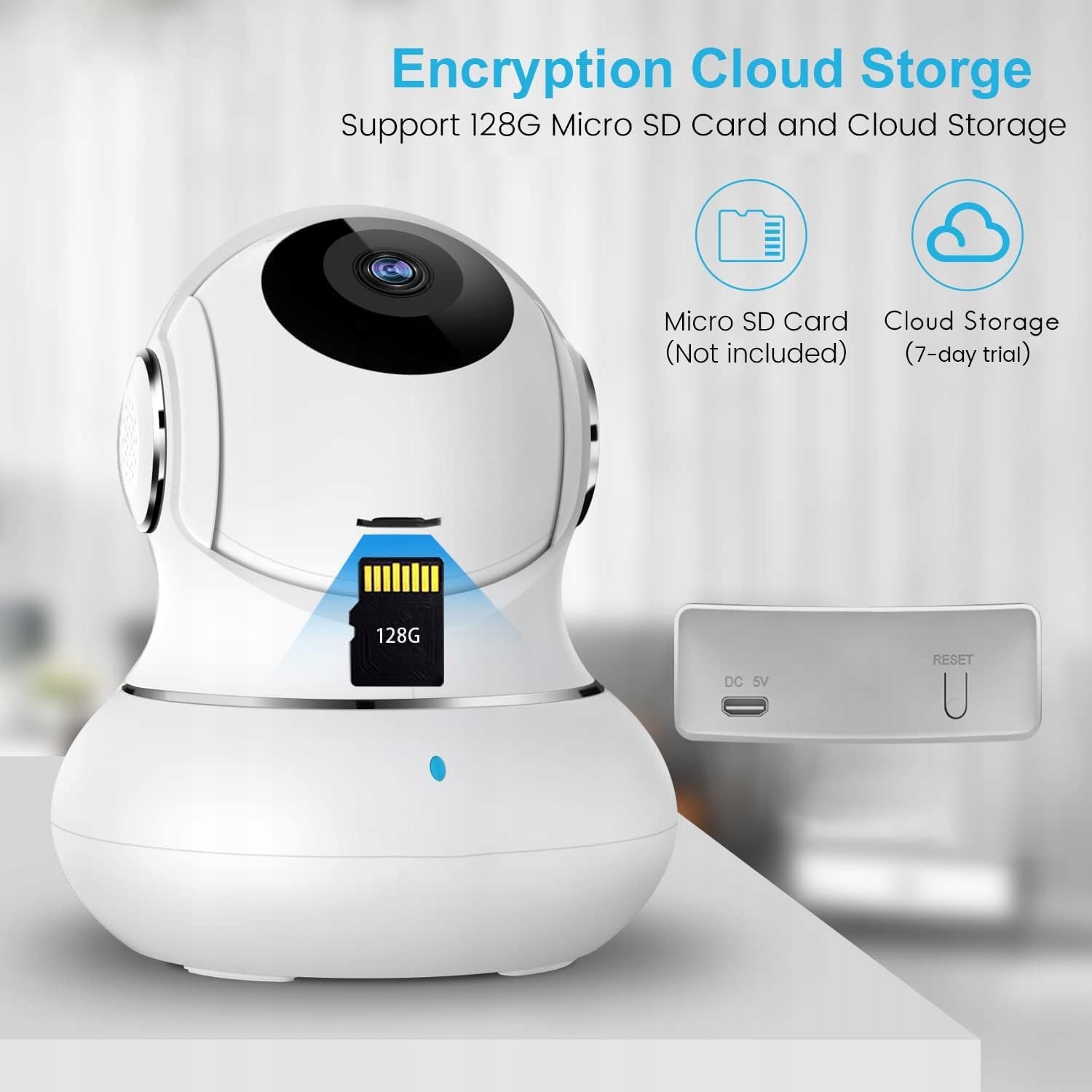 LITTLE ELF Kamera Wewnętrzna 2K Babyfon 360° WiFi Audio Nocna Alexa — miniatura 9