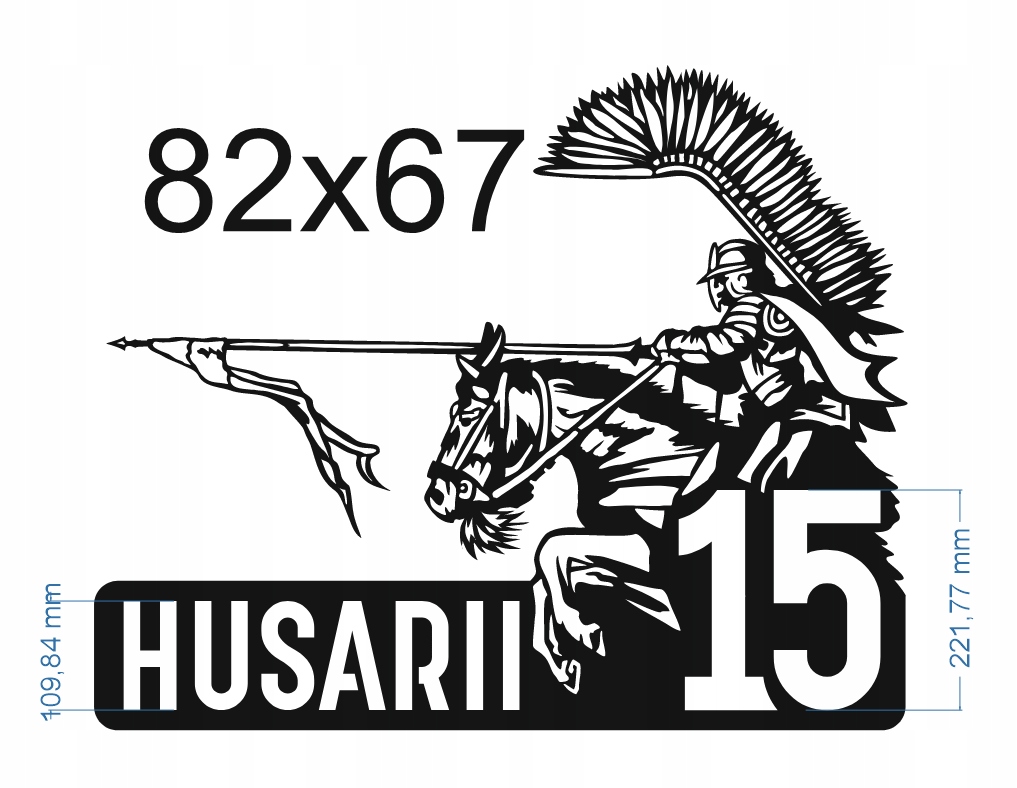 Husarii husarz Číslo domu ulice adresní štítek husaria 82 cm