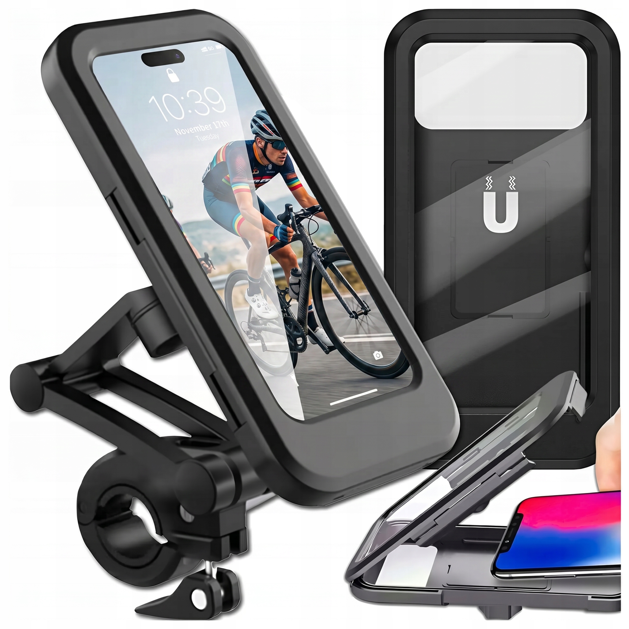 Wodoodporny Uchwyt Rowerowy Motocyklowy Na Telefon Regulowany Z Magnesem
