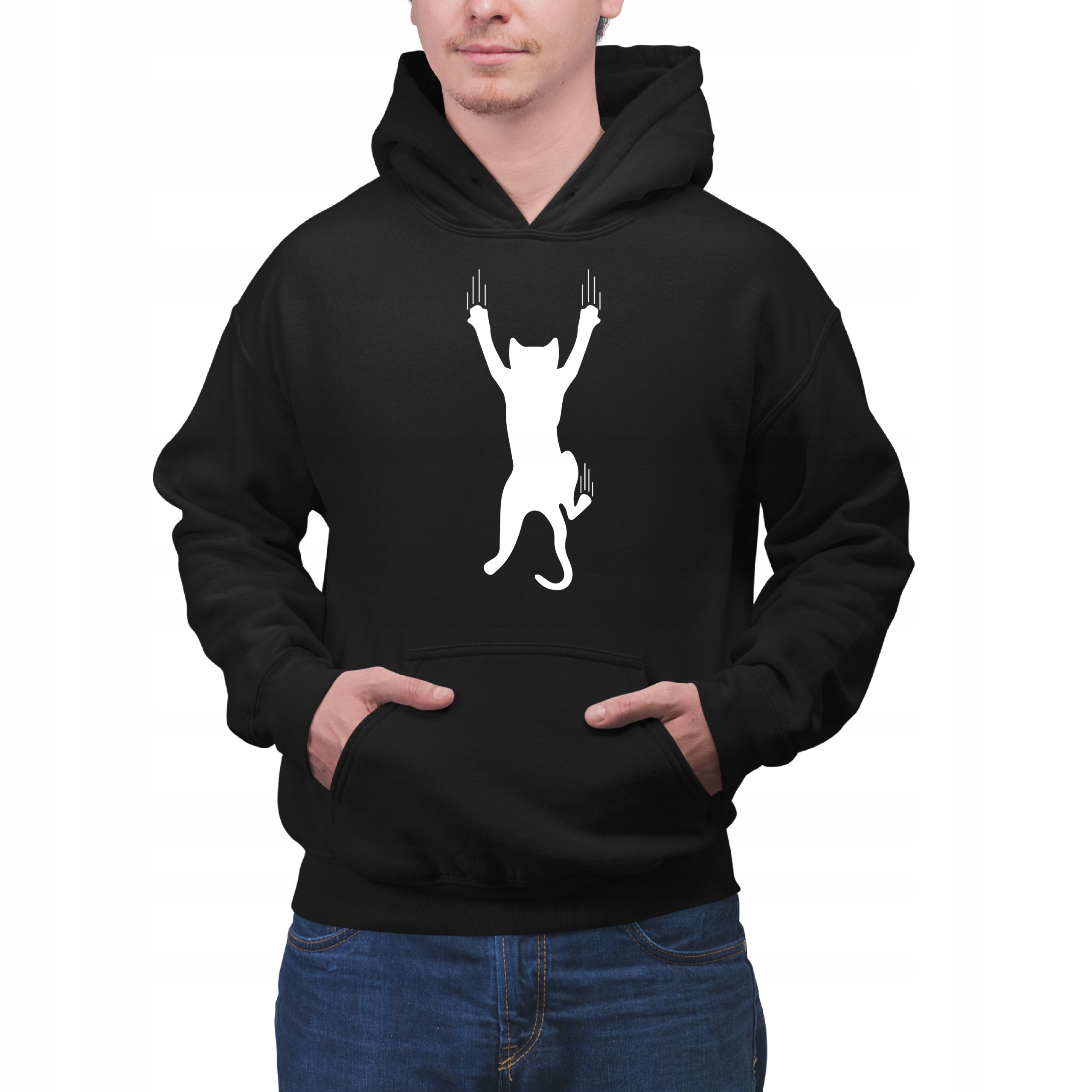 

Bluza Z Kapturem Wspinający Się Kot Climbing Cat