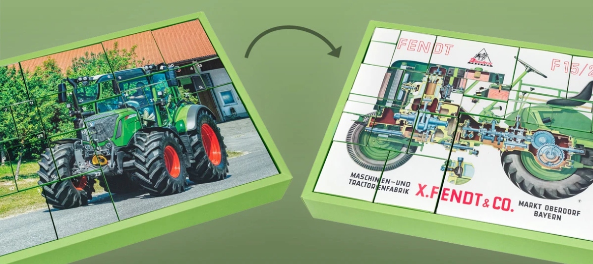 Адвент-календарь Fendt Traktor, сборная металлическая модель Fendt 313 Vario со звуком — фото 5