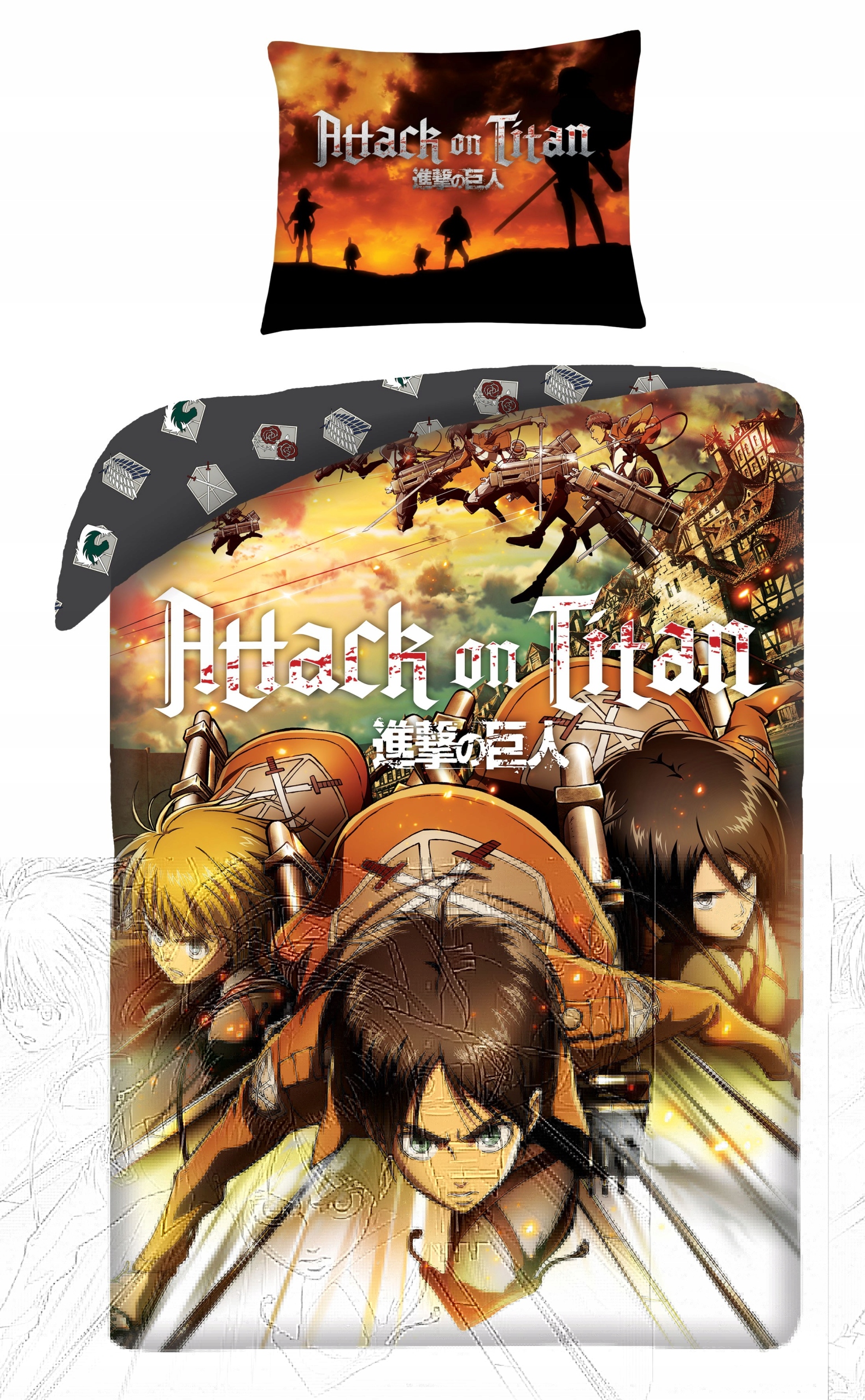 

Pościel Manga Anime 140 X 200 CM Attack On Titan
