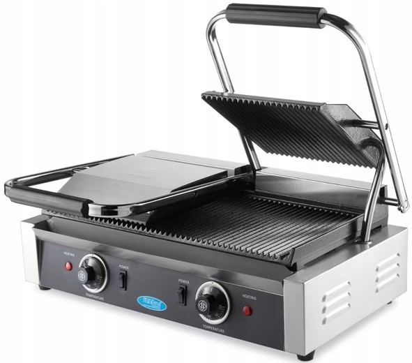 Grill kontaktowy podwójny ryflowany 57 cm 1800W Maxima 9300435