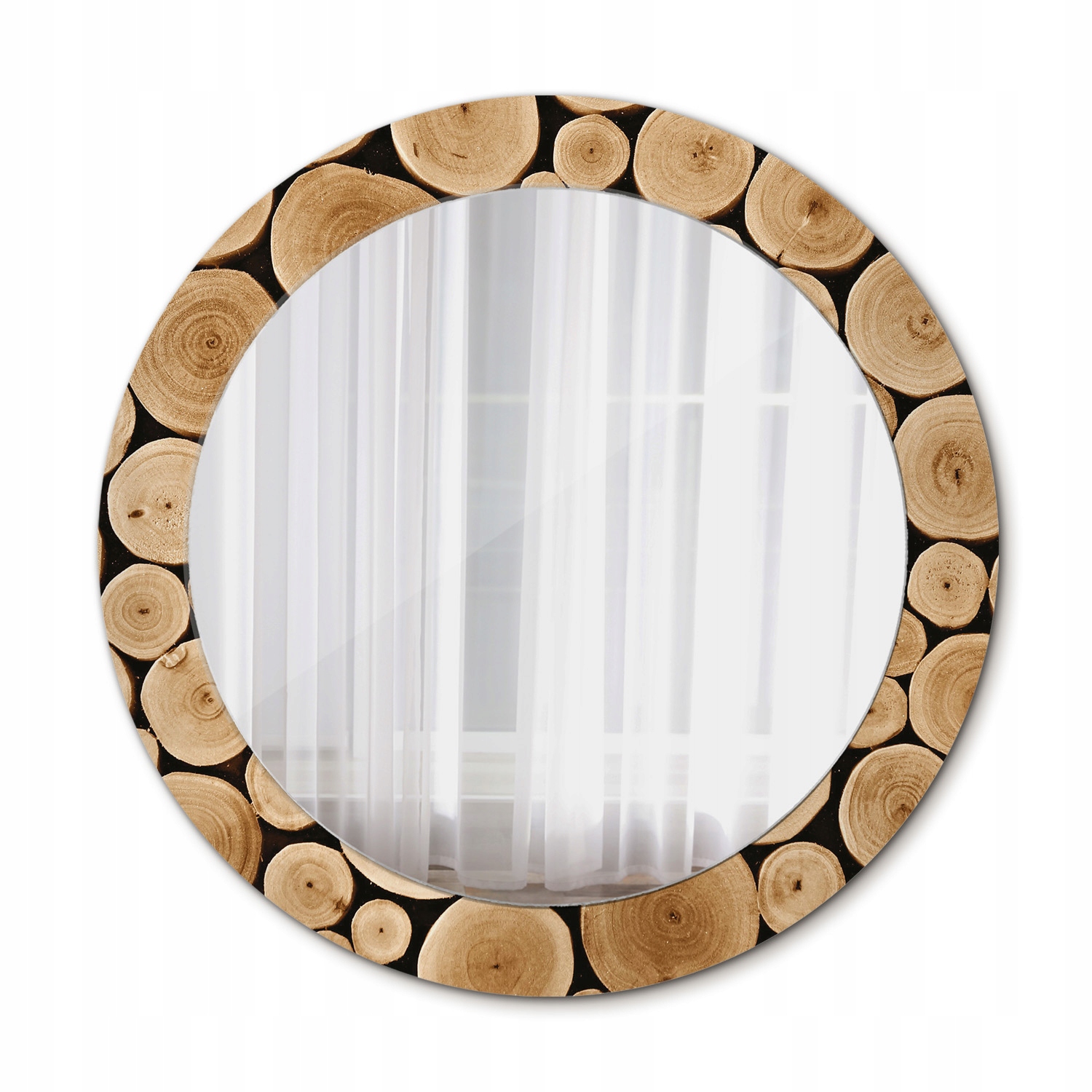 Závesné zrkadlo so skleneným rámom Klody dreva 70 cm