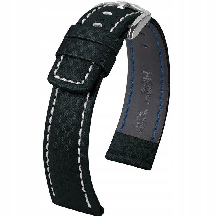 Černý kožený opasek 20 mm Hirsch Carbon