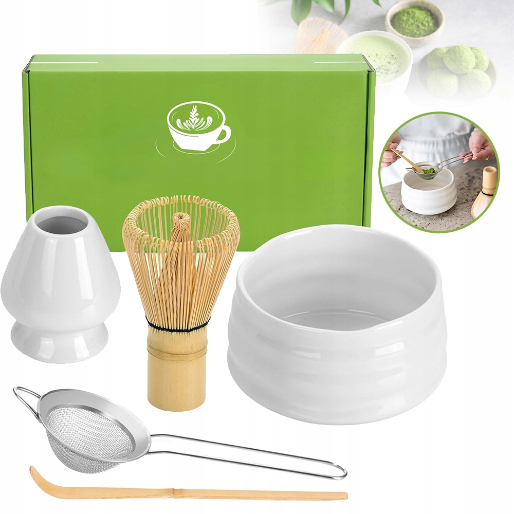 Levně Sada na japonský čaj (5 dílů) Miska Matcha se sítkem a lžičkou