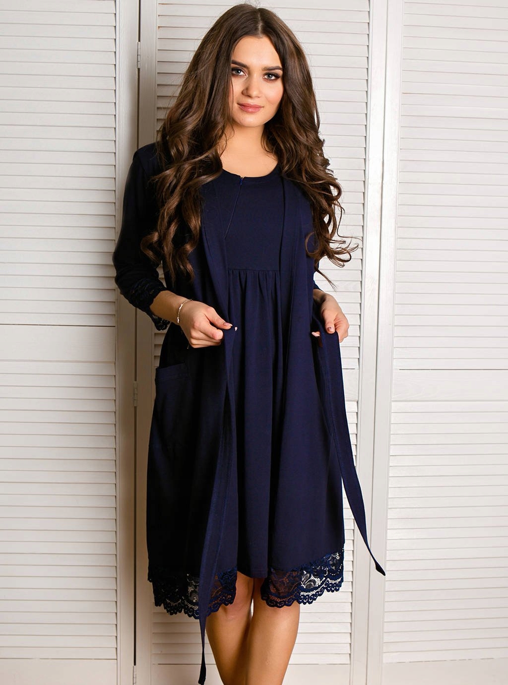 SZLAFROK DAMSKI CIĄŻOWY BAWEŁNIANY PODOMKA KORONKA 4XL Rozmiar 4XL