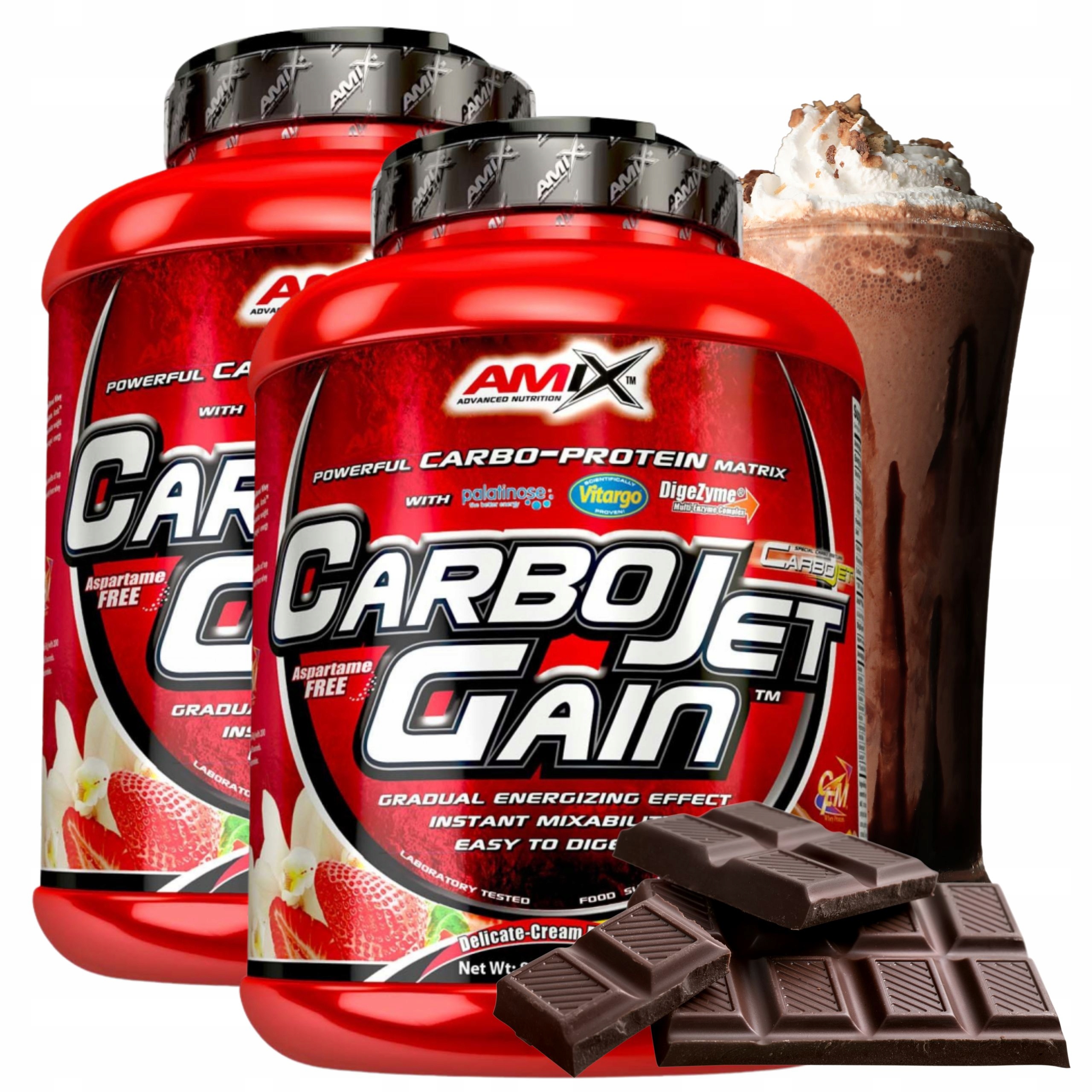 Doplněk Stravy na svalovou hmotu Protein Cfm Komplexní sacharidy Gainer Čokoláda