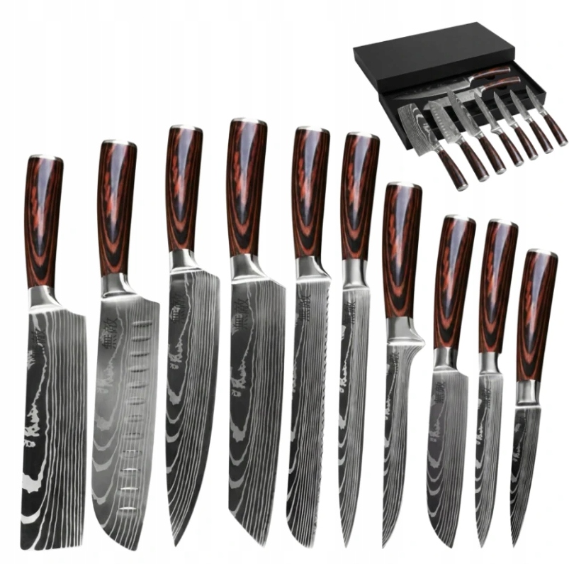 Sada Kuchynských Nožov v japonskom štýle 10 Kusov v elegantnom obale