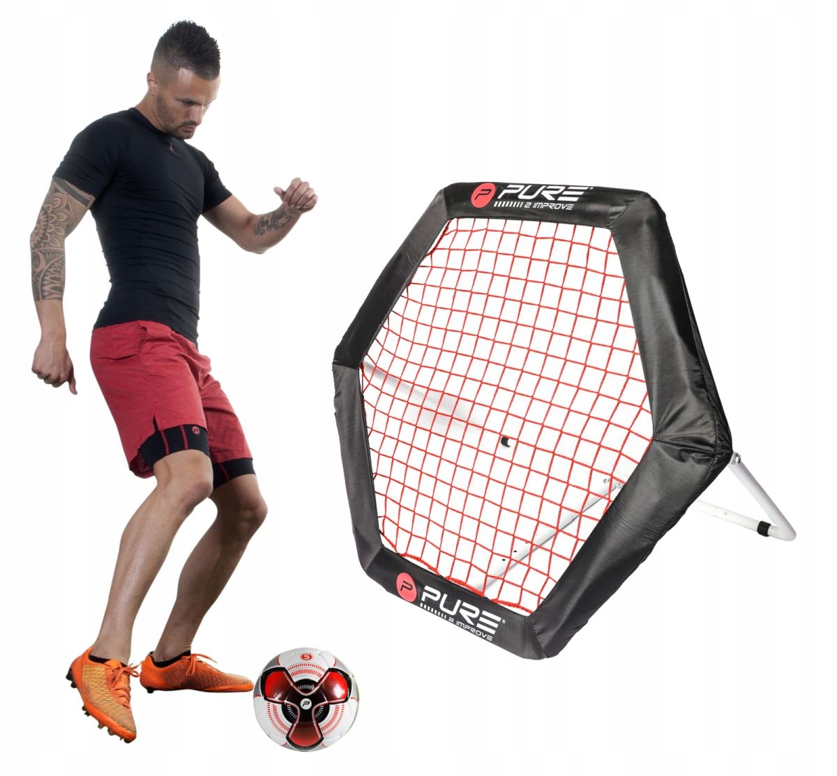 Rama treningowa Rebounder do odbijania piłki Hexagon 95x85cm Pure 2 Improve