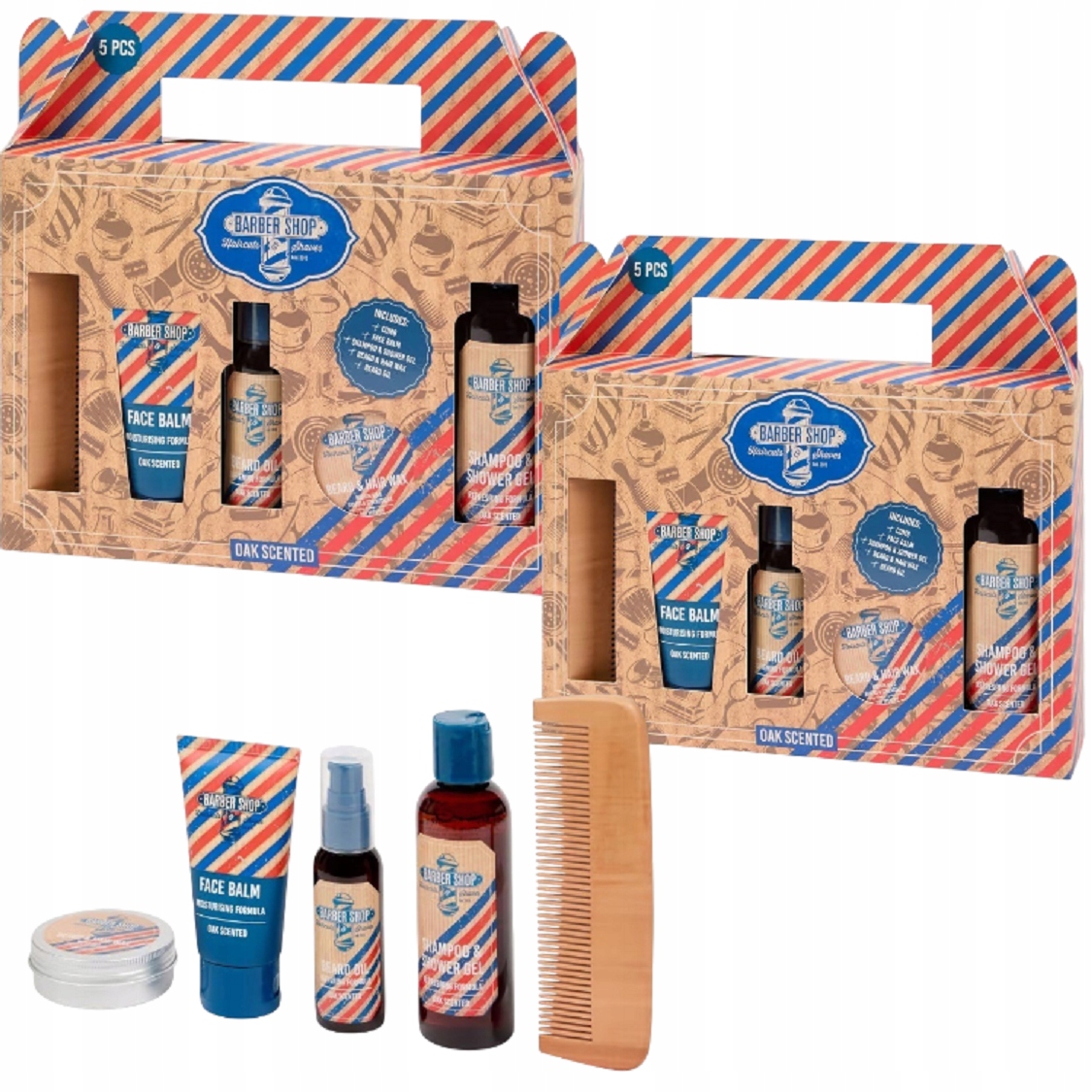 Sada péče o vousy pro muže 2x barbershop dárek 5 kusů