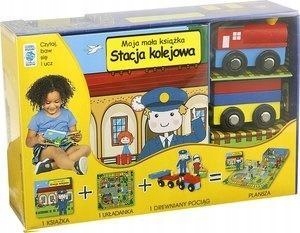MOJA MAŁA KSIĄŻKA STACJA KOLEJOWA drewniany pociąg