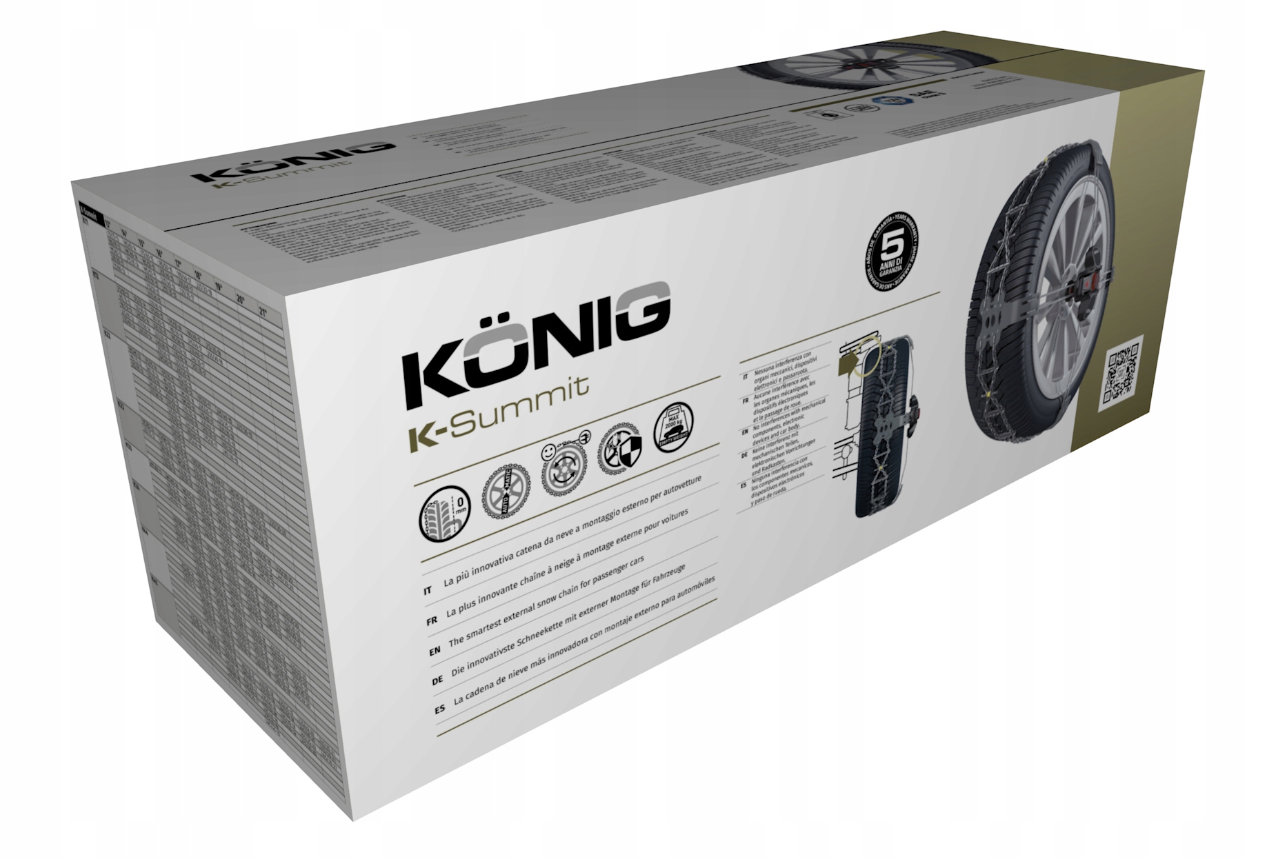 ŁAŃCUCHY KONIG K-SUMMIT K34 215/60R16 215/55 R17 Grupa rozmiarowa KN 34