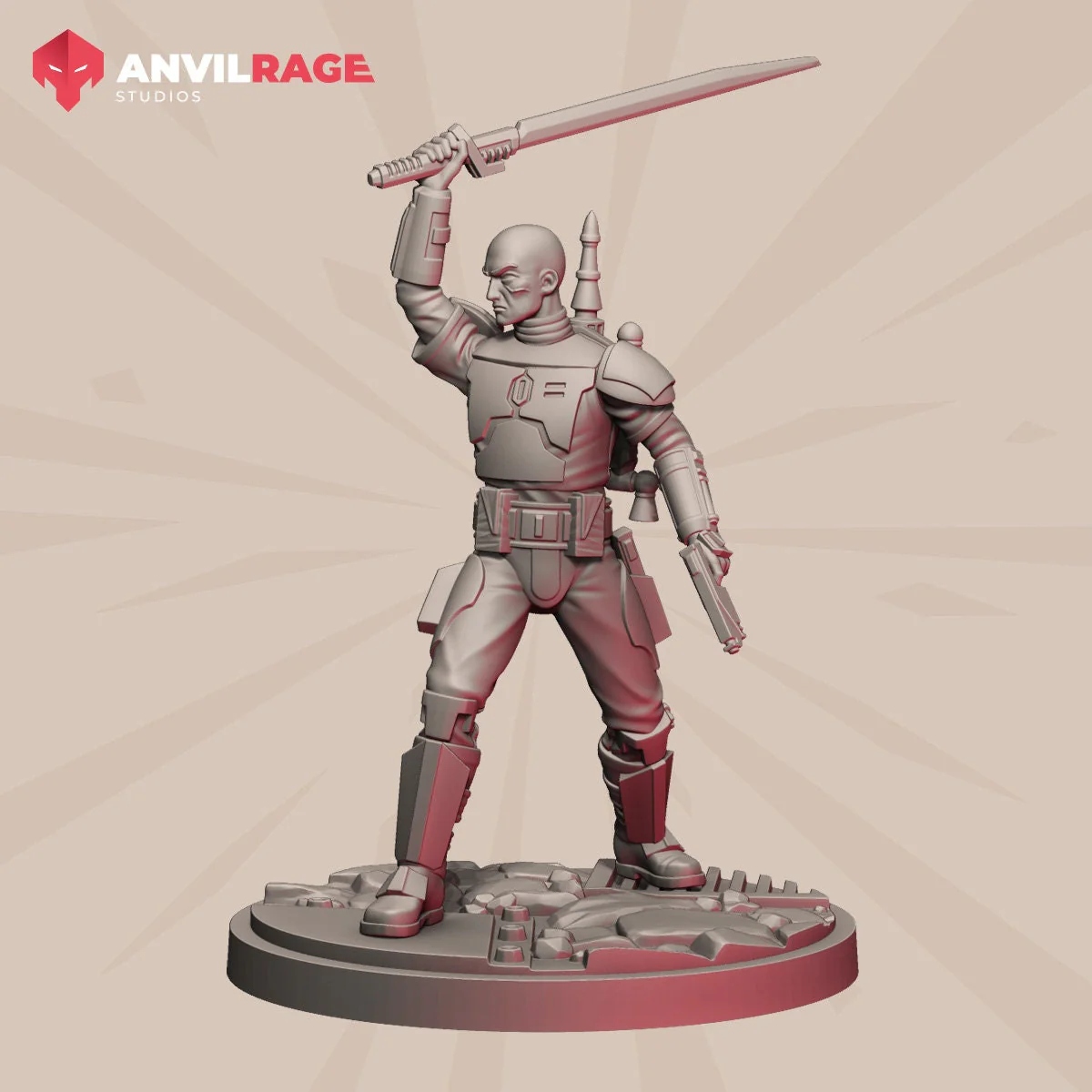 Shattered Hero - DEATH WATCH COMMANDER model pasuje do gry StarWars Legion