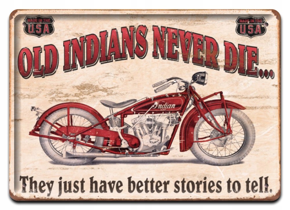 Indian Harley Metalowy Szyld Retro Retro #00503