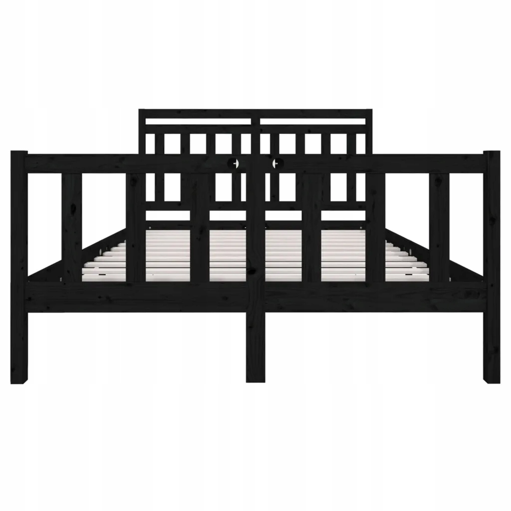 vidaXL Rama łóżka, czarna, lite drewno, 140x190 cm Kod producenta 3100703