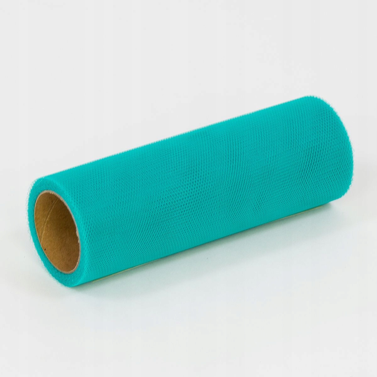 

turkusowy tiul dekoracyjny w rolce pompony 15cm 9m