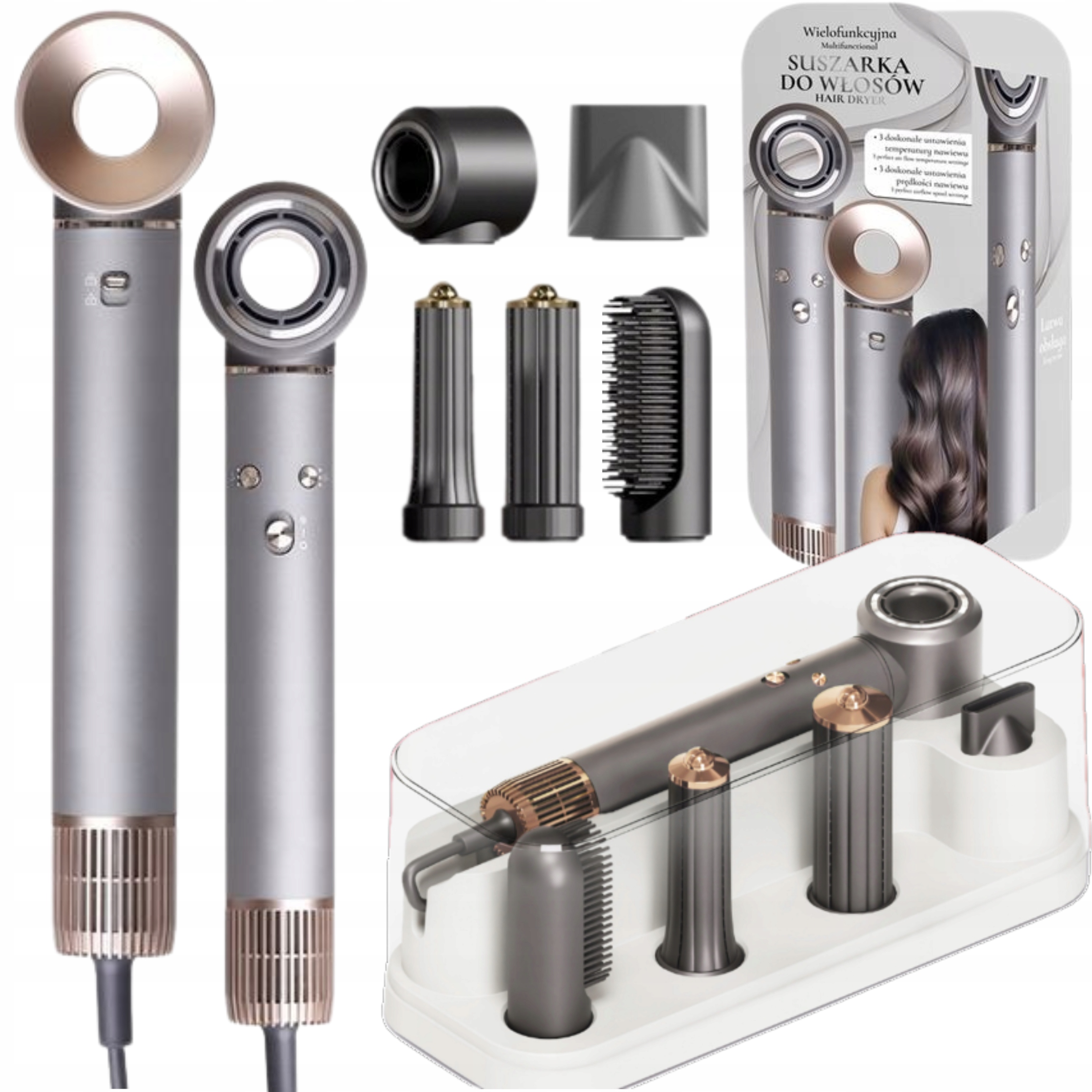 Sušička Silná Multifunkčná 5v1 Na Vlasy 1300W Ionizácia Loki