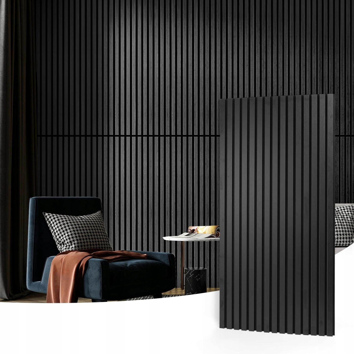 Art3d Akustické panely 60x120 cm Pvc 6 kusů 3D Černá