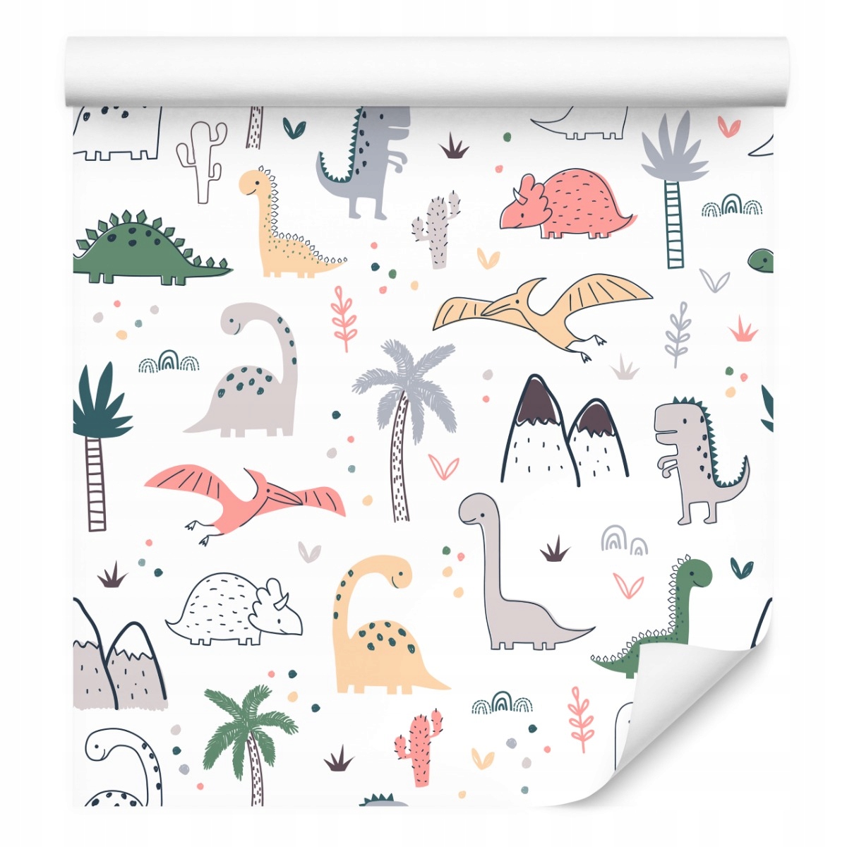 Tapeta do dětského pokoje Dinosauři Rostliny Pohádka