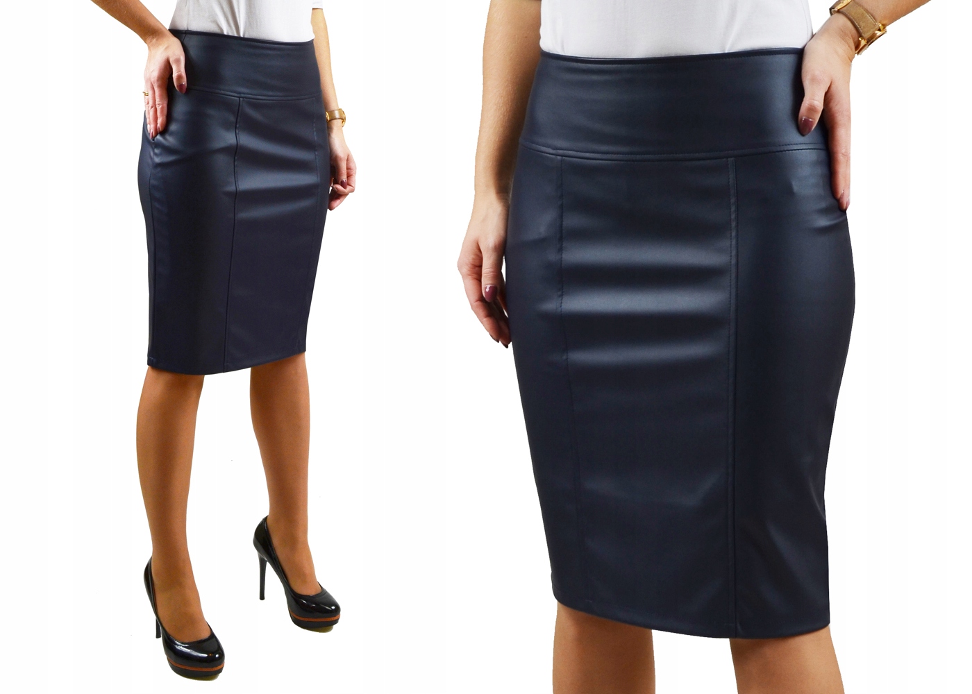 BIZNESOWA MODNA SPÓDNICA EKO SKÓRA Roz.40