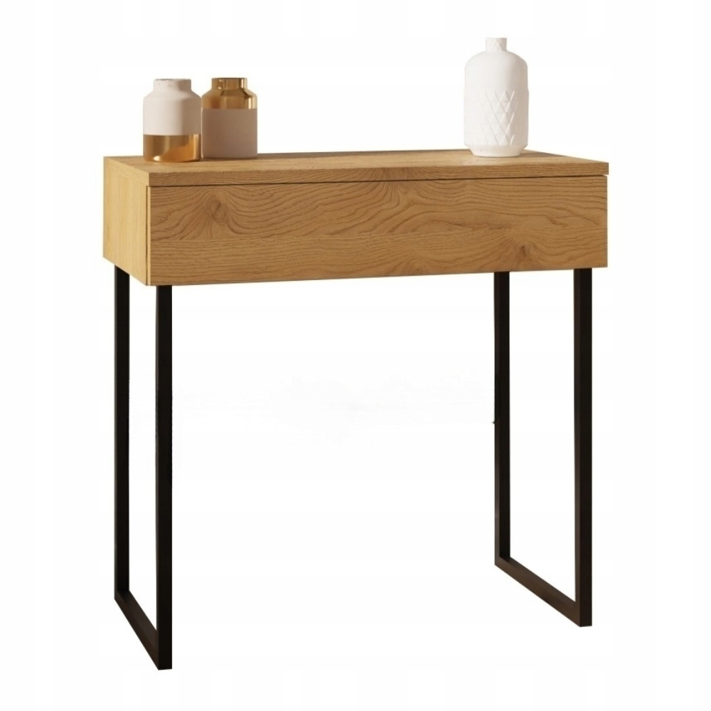 Toaletní Stolek, komoda na nožkách s dolním úchytem, sluneční dub, šířka 70 cm