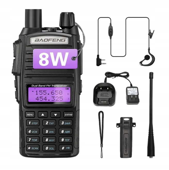 Krótkofalówka Radiotelefon Walkie Talkie Baofeng UV-82 8W Max Power Latarka