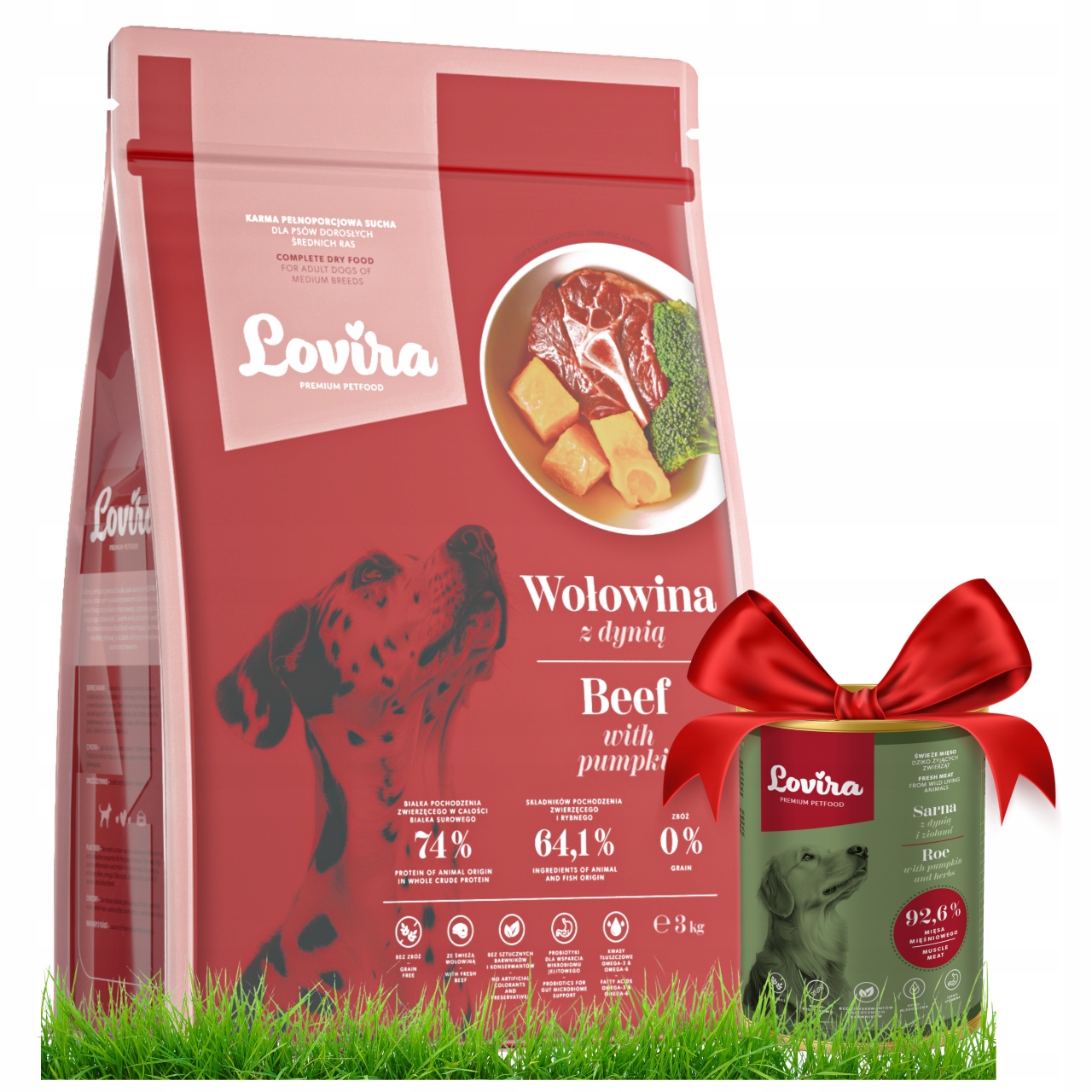 Levně Krmivo Suché Hovězí Maso+bonus Krmivo Mokrá Sarna 92,6% bezobilné Vitamíny