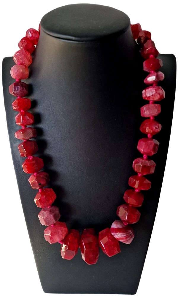Rubínový Achát, Nádherný Náhrdelník Pro Větší Ženu XXL, Kameny Věrnosti